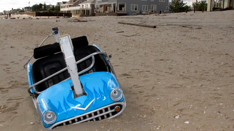 Illustration for article titled This car washed up eight miles away from its kiddie ride at Seaside Heights